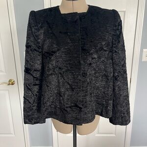 Vintage 80s Carolina Herrera Velvet Textured Swing Jacket